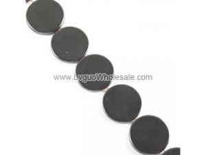 Non magnetic Hematite Beads, Coin, black, 18X18X4mm, Hole:Approx 1.2mm, Length:15.7 Inch, Approx 22PCs/Strand, Sold By Strand